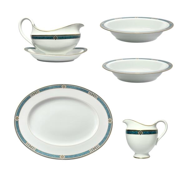 Wedgwood “Kenyon” 5-Piece Porcelain Dinnerware Serving Hostess Set